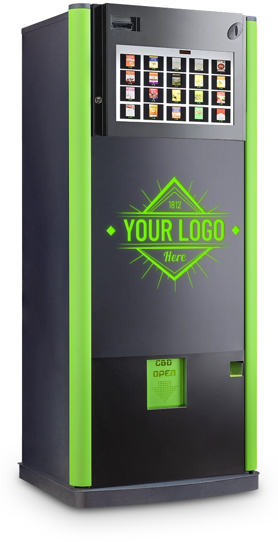 Máquina de vending personalizada con logotipo para productos CBD